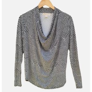 Michael Kors top, long sleeve, black and white, size medium (C)